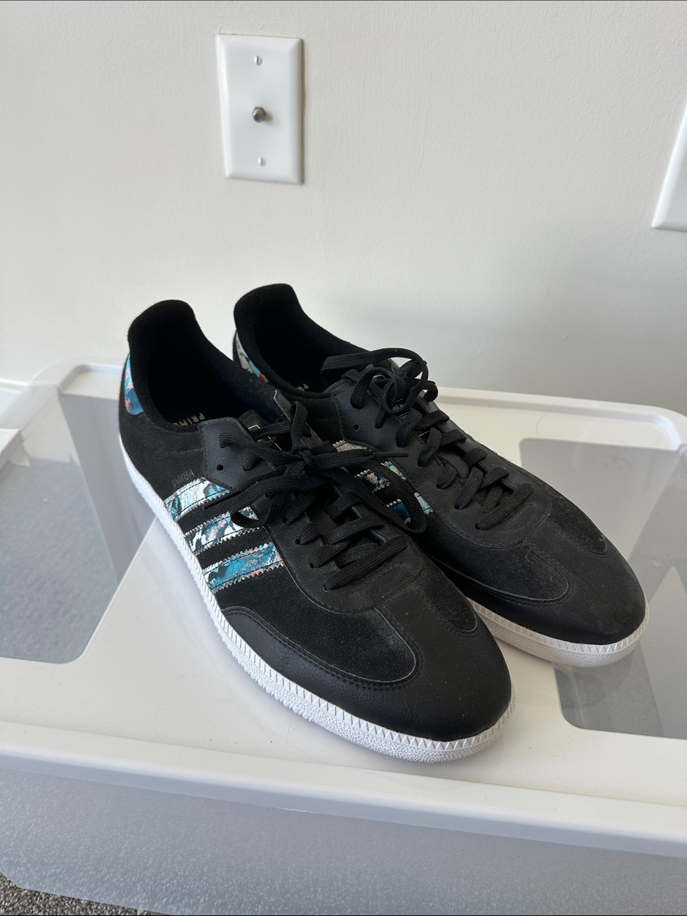 adidas Black Athletic Shoes with Teal Accent